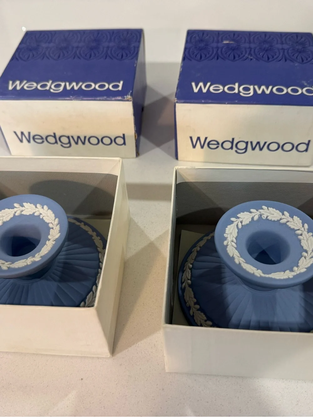 Blue Decorative Jasperware-Style Candle Holder